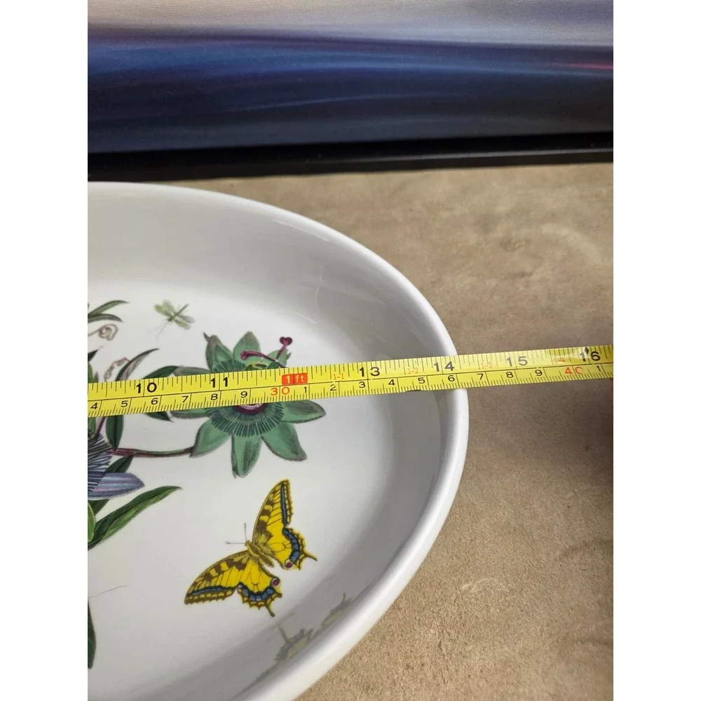 Portmeirion Botanic Garden Oval Casserole Dish Blue Passion Flower, GORGEOUS!